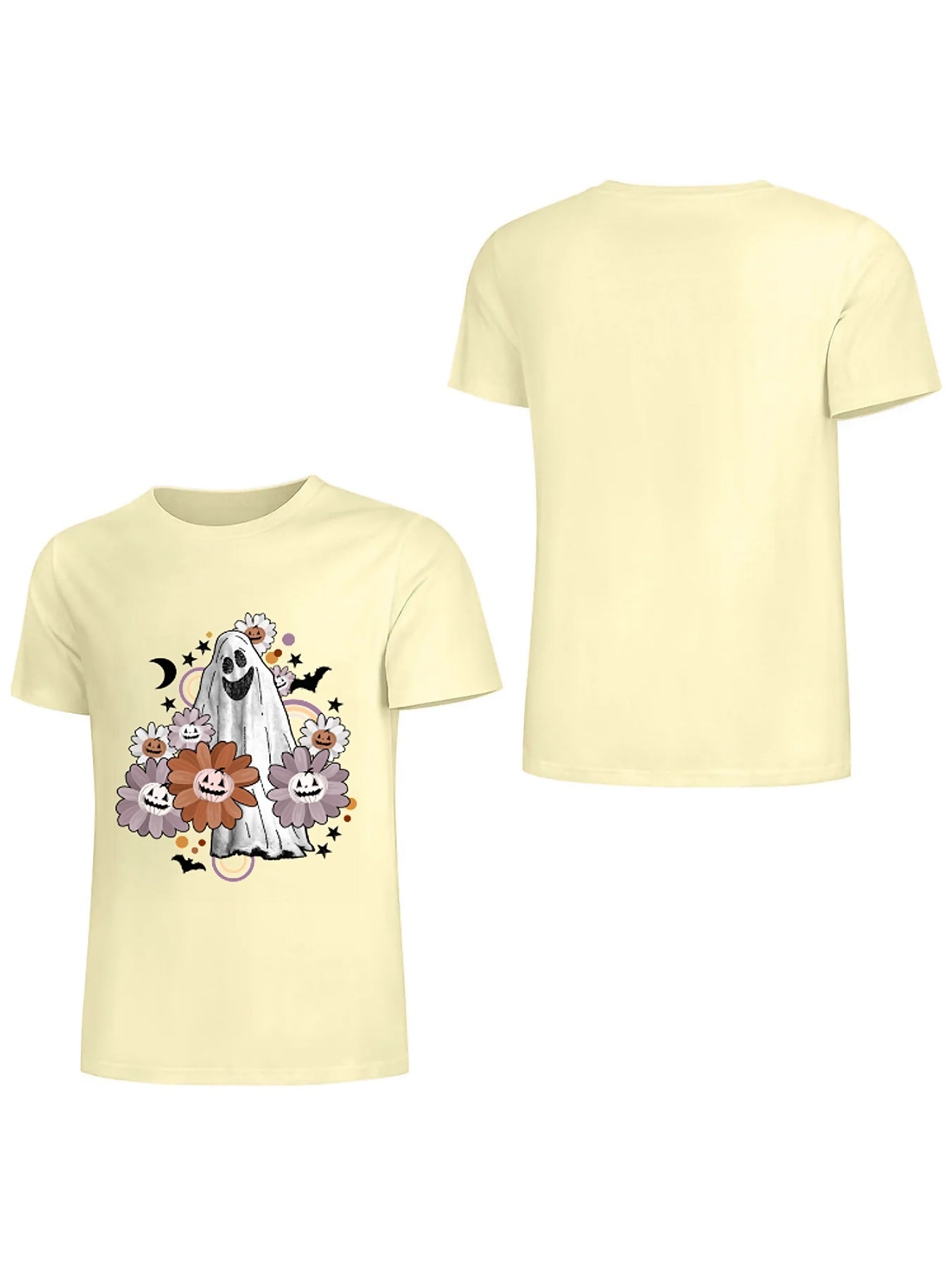 Earkoha Graphic T Shirts for Women Summer Casual Halloween Printed Tee Cotton Tops Loose Fit