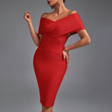 Off Shoulder Short Sleeve Elegant Bandage Dress