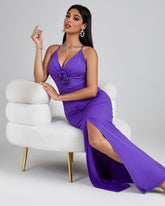 V Neck Pleated Backless Bodycon Dress