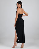 Faux Pearl-embellished Bandage Dress