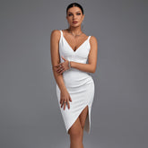 Strappy Sleeveless Frill Midi Bandage Dress