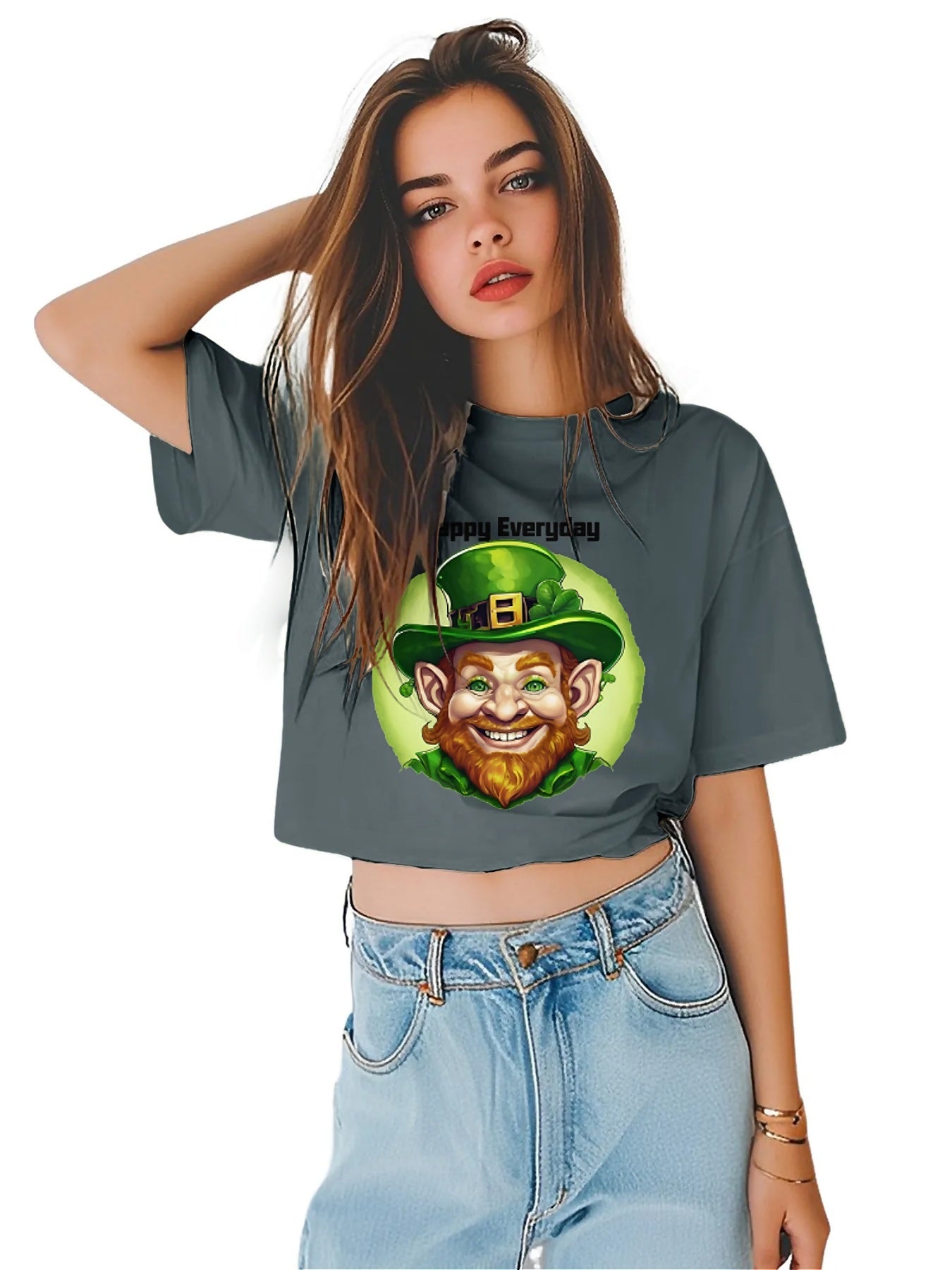 Earkoha Graphic T Shirts for Women Summer Casual Halloween Printed Tee Cotton Tops Loose Fit