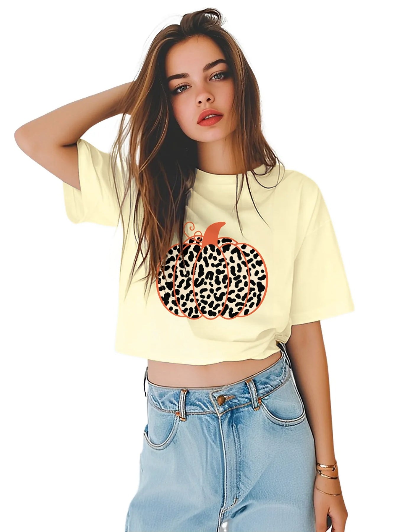 Earkoha Graphic T Shirts for Women Summer Casual Halloween Printed Tee Cotton Tops Loose Fit