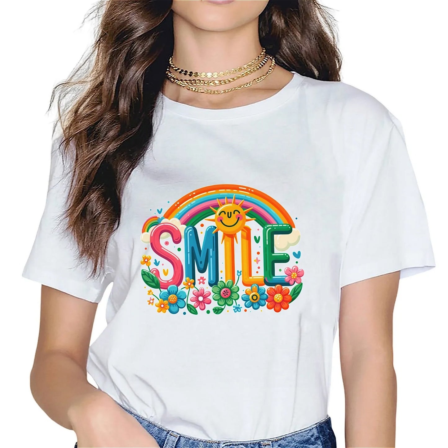 Earkoha Graphic T Shirts for Women Summer Casual Halloween Printed Tee Cotton Tops Loose Fit