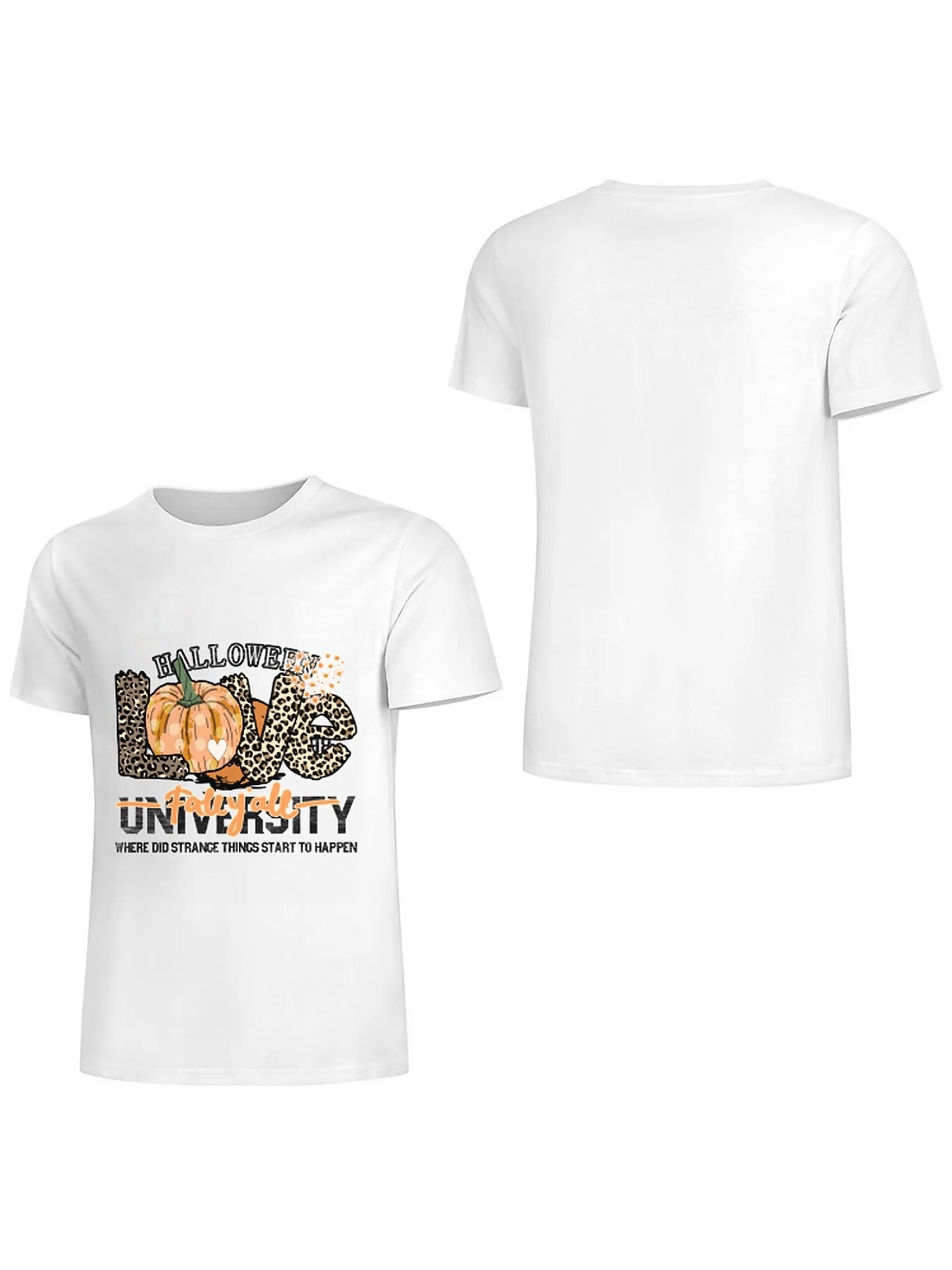 Earkoha Graphic T Shirts for Women Summer Casual Halloween Printed Tee Cotton Tops Loose Fit
