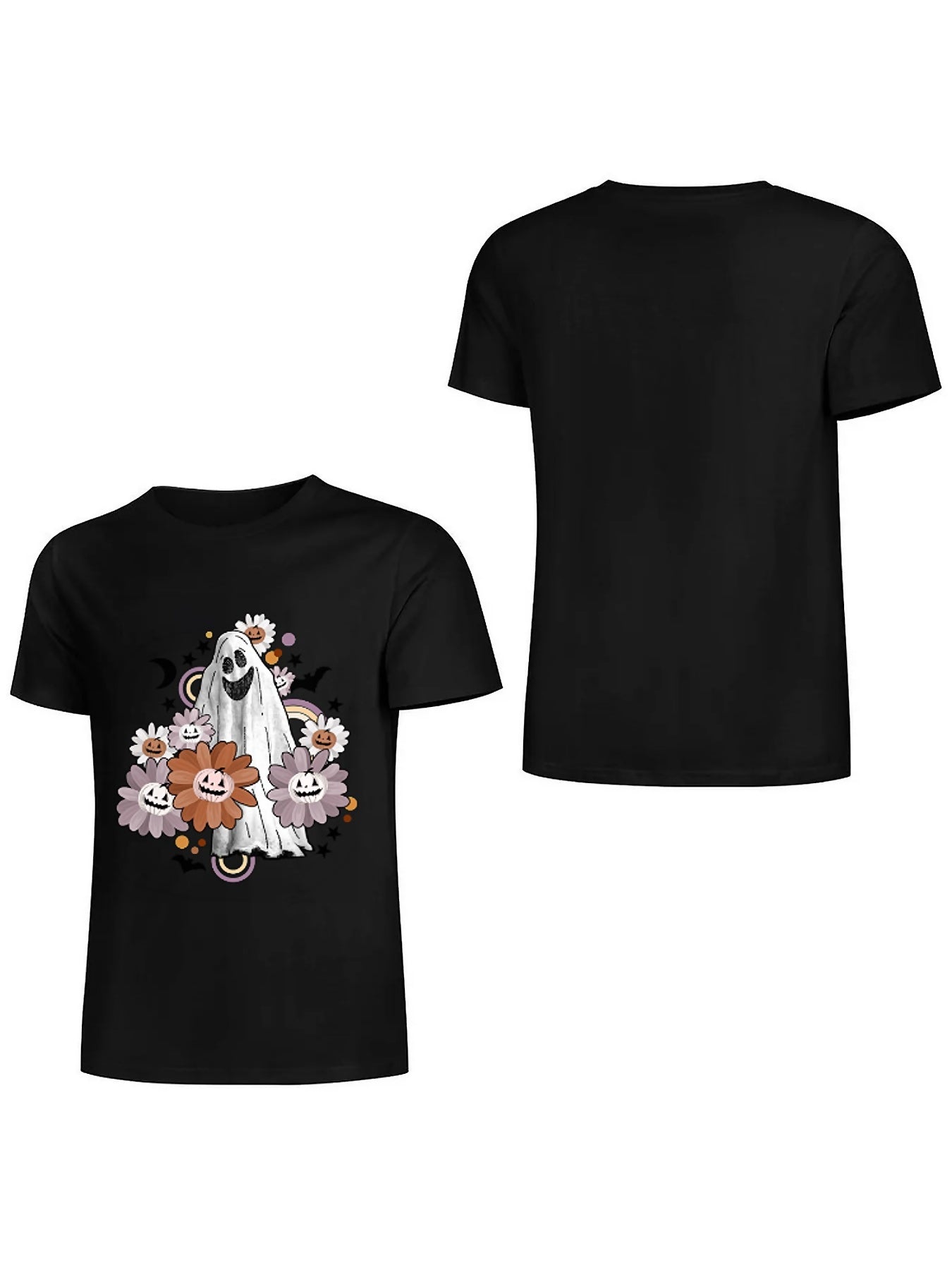 Earkoha Graphic T Shirts for Women Summer Casual Halloween Printed Tee Cotton Tops Loose Fit