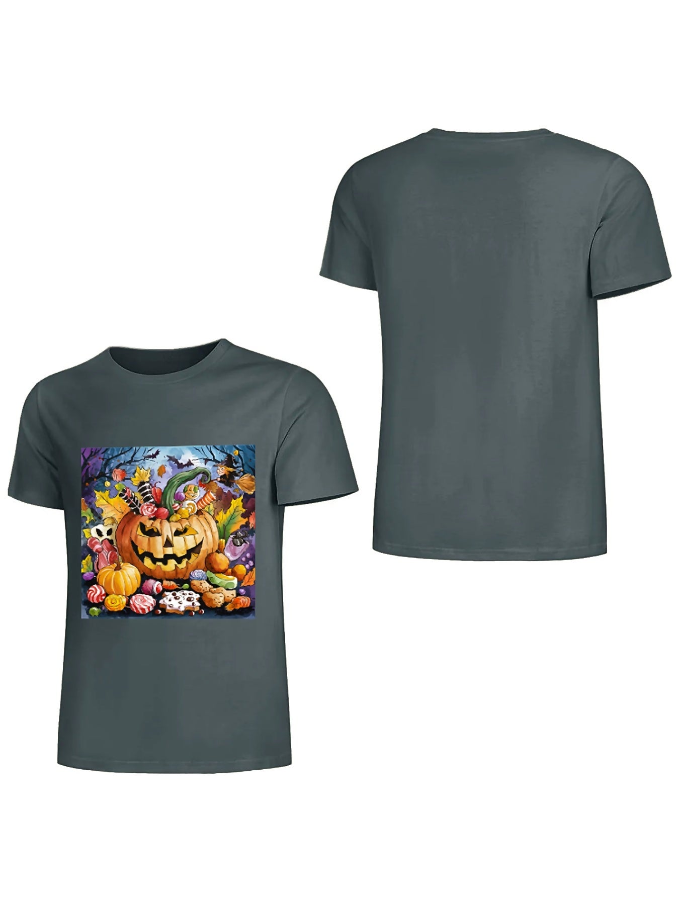 Earkoha Graphic T Shirts for Women Summer Casual Halloween Printed Tee Cotton Tops Loose Fit