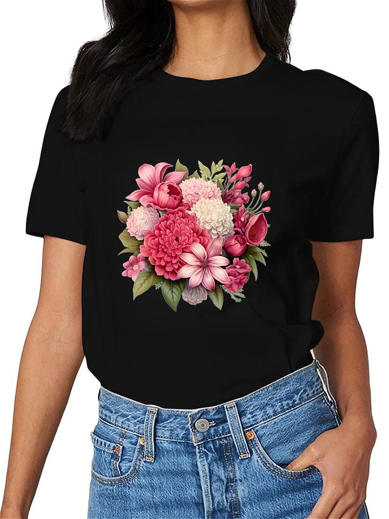 Earkoha Graphic T Shirts for Women Summer Casual Halloween Printed Tee Cotton Tops Loose Fit