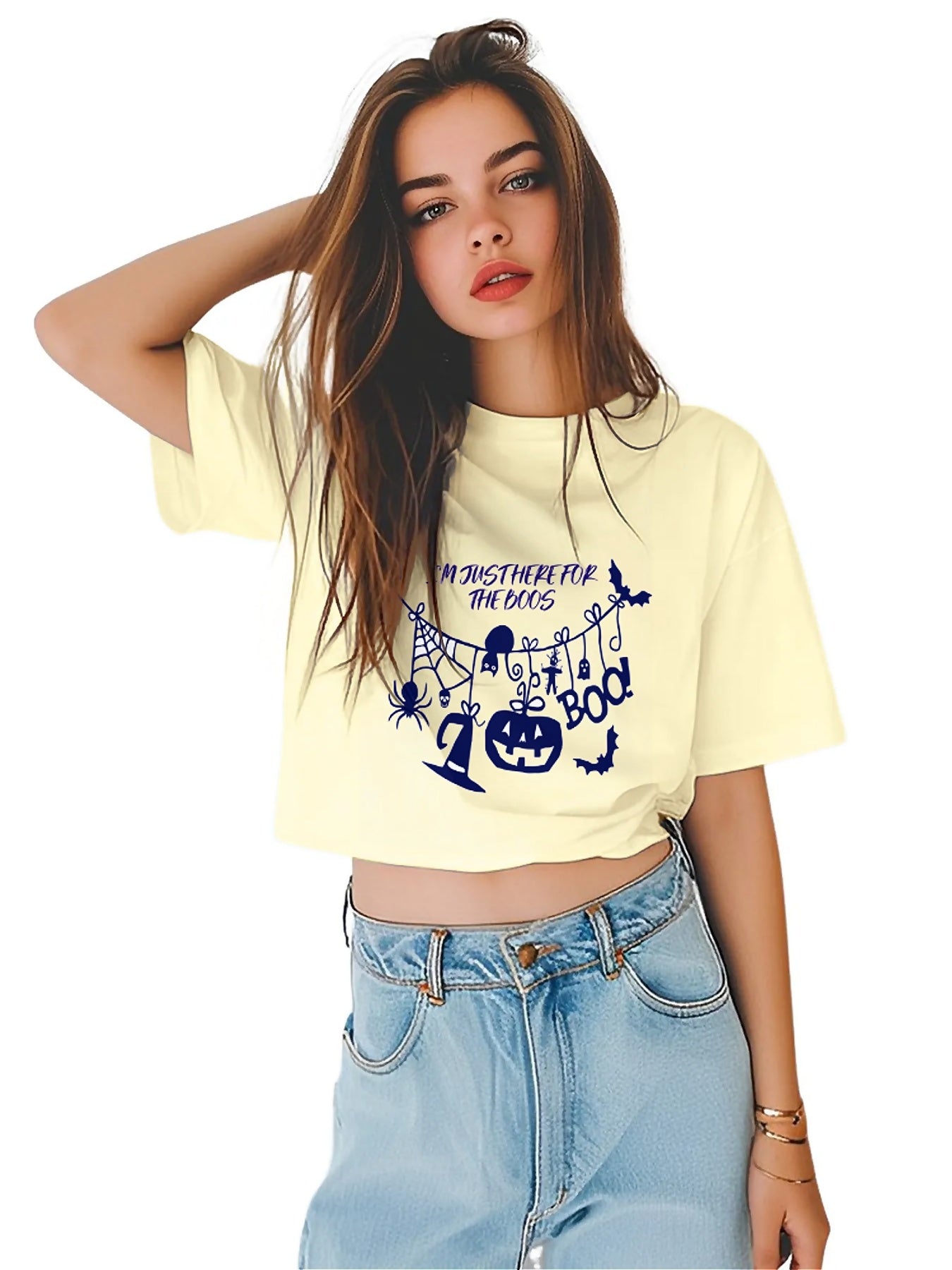 Earkoha Graphic T Shirts for Women Summer Casual Halloween Printed Tee Cotton Tops Loose Fit