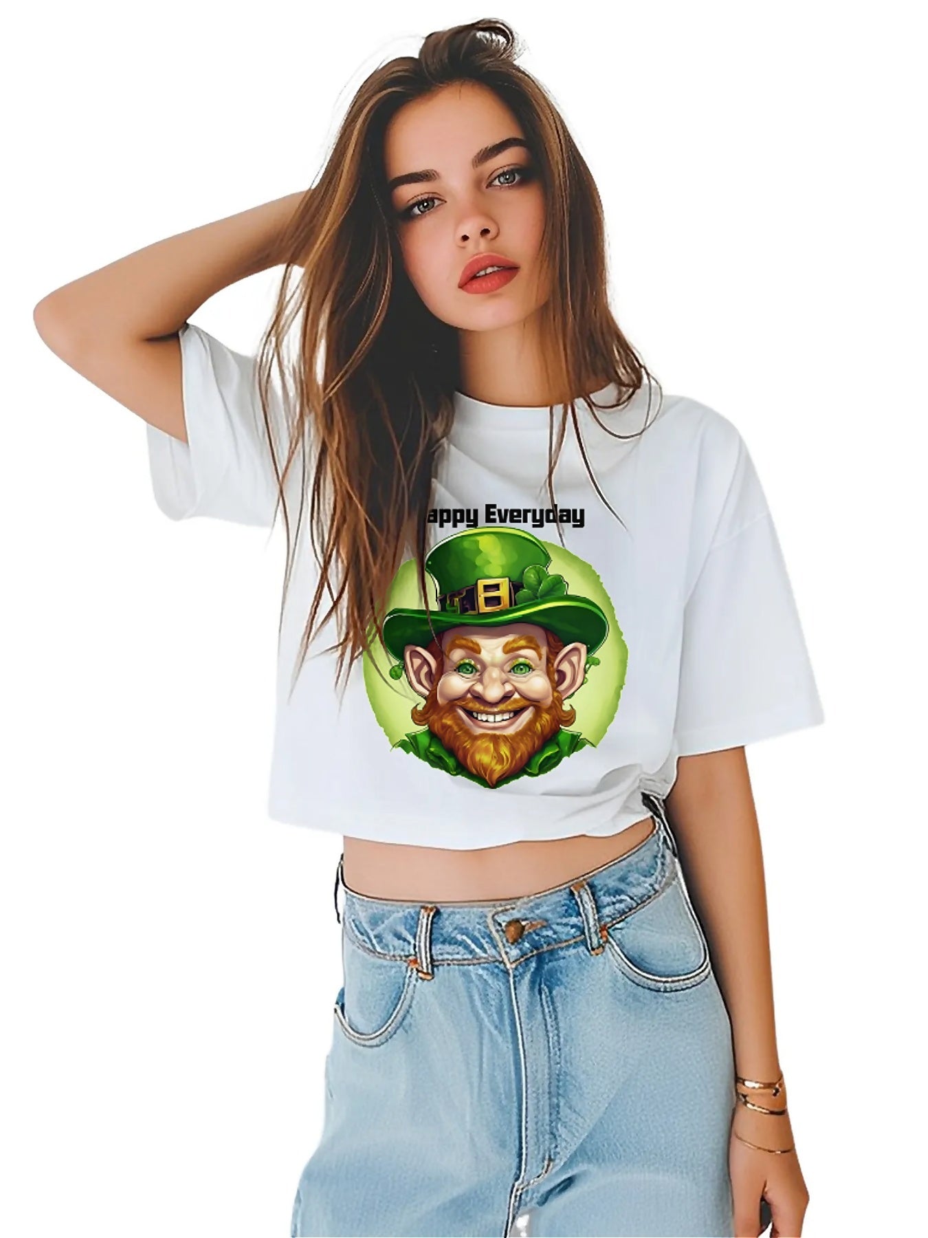 Earkoha Graphic T Shirts for Women Summer Casual Halloween Printed Tee Cotton Tops Loose Fit