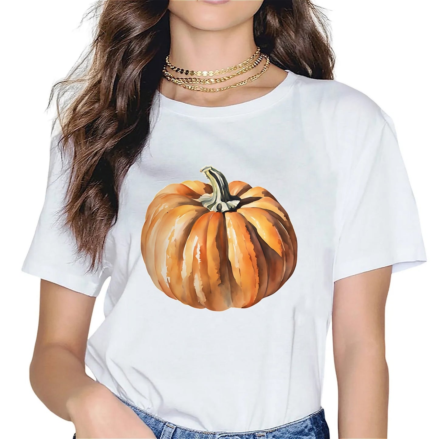 Earkoha Graphic T Shirts for Women Summer Casual Halloween Printed Tee Cotton Tops Loose Fit
