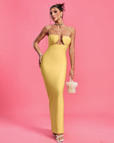 Cutout Open Back Maxi Bandage Dress