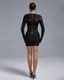 Rhinestone Neck-Ring Sexy Bandage Mini Dress