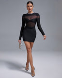 Rhinestone Neck-Ring Sexy Bandage Mini Dress