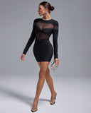 Rhinestone Neck-Ring Sexy Bandage Mini Dress