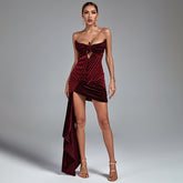 Velvet Cut Out Draping Corset Gown