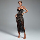 Crystal Embellished Corded Lace Madi Dress