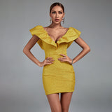 V Neck Ruffled Felicity Dress