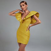 V Neck Ruffled Felicity Dress