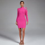 Rhinestone Fringe Backless Bandage Dress