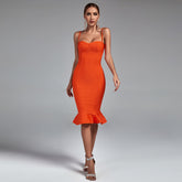 Strappy Fishtail Over Knee Bandage Dress