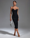 Strappy Mesh Midi Bandage Dress