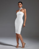 Pure White Halter Bandage Dress