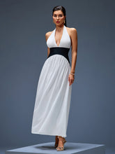 Halter Contrast Corset Maxi Dress