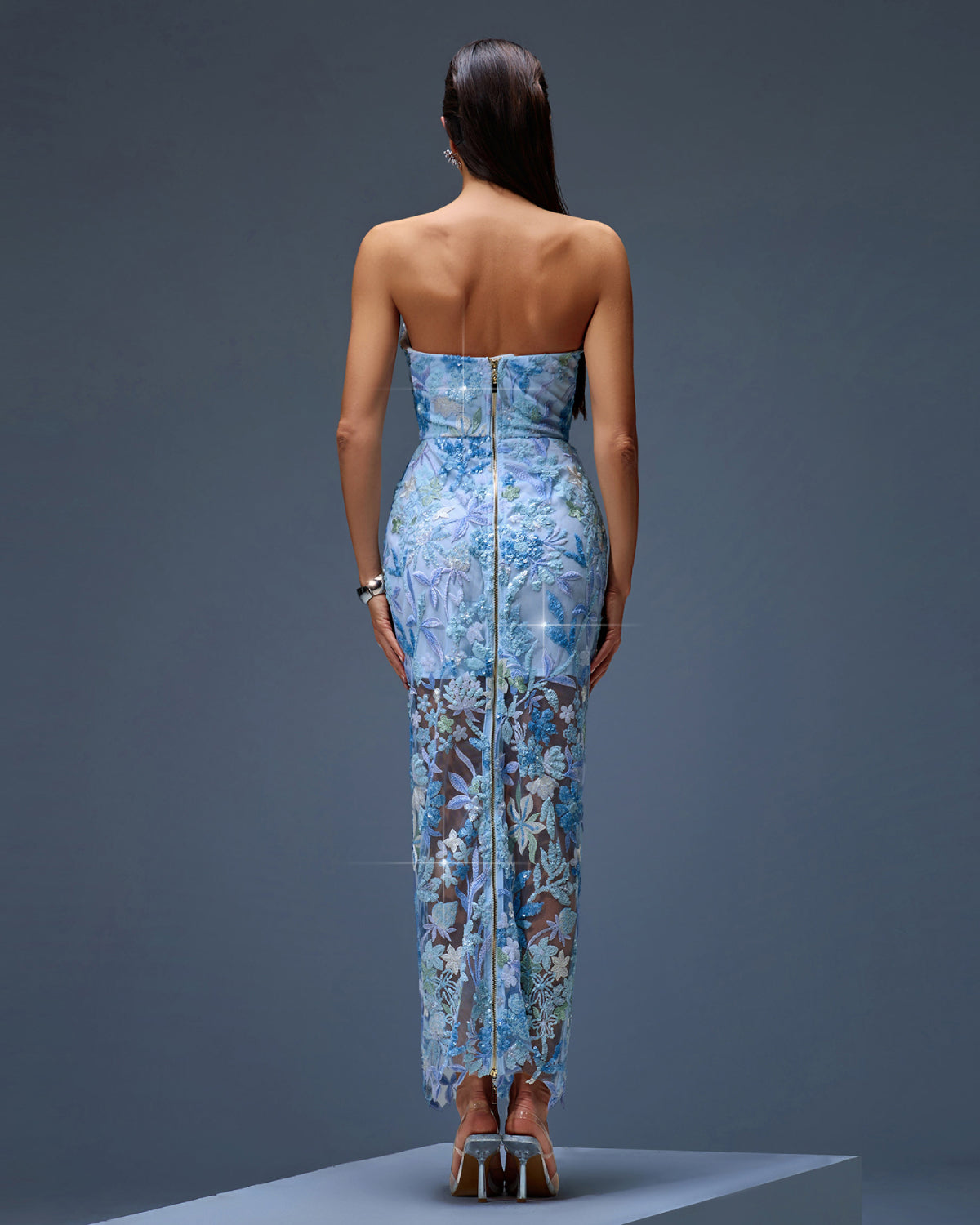 Tokyo Dahlia Floral Sequins Maxi Dress