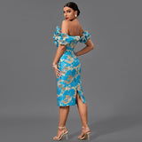 Off Shoulder Pleated Midi Elegant Bodycon Dress