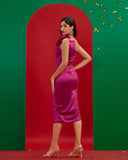 One Shoulder 3D Roses Floral Dress