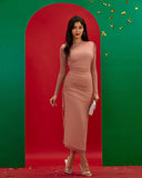 Ruched Mesh Long Sleeve Bodycon Dress