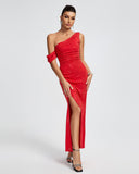 Sequin Embellished High Slit Maxi Dress