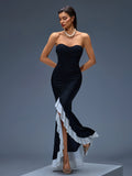 Strapless Ruched Mermaid Maxi Dress