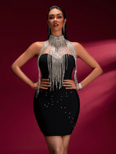 Crystal Fringe Bandage Mini Dress