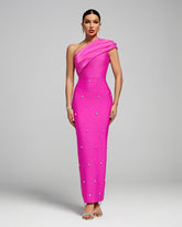 One Shoulder Crystal-Embellished Bandage Dress