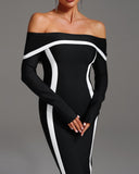 Helen Off Shoulder Midi Bandage Dress