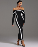 Helen Off Shoulder Midi Bandage Dress