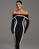 Helen Off Shoulder Midi Bandage Dress