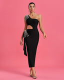 Rhinestone Embellished Cutout Bandage Dress