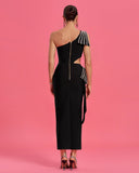 Rhinestone Embellished Cutout Bandage Dress