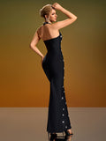 Halter Rhinestone Maxi Mermaid Dress