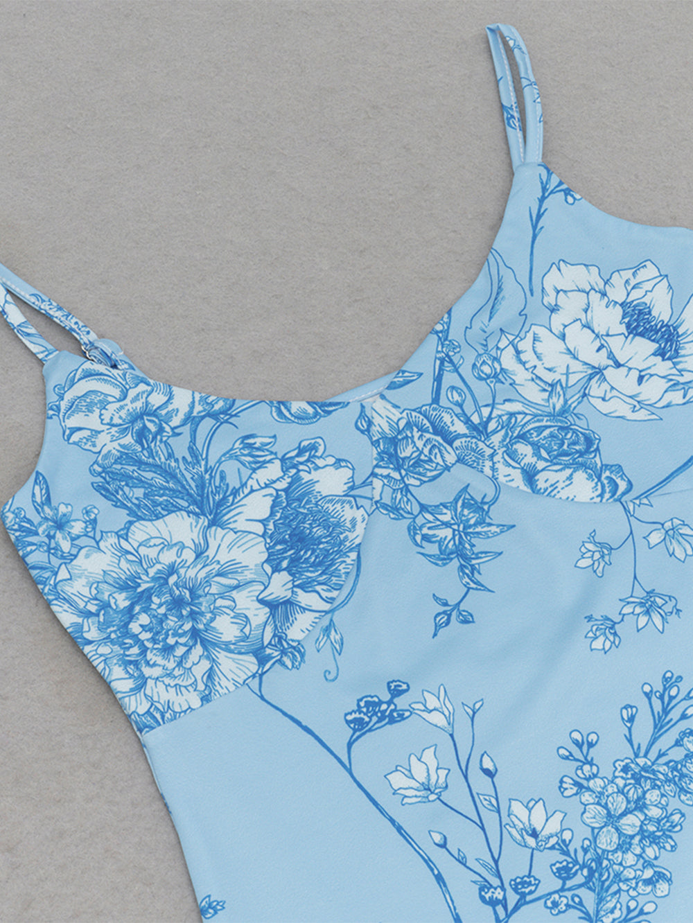 Sky Blue Floral Summer Long Dress
