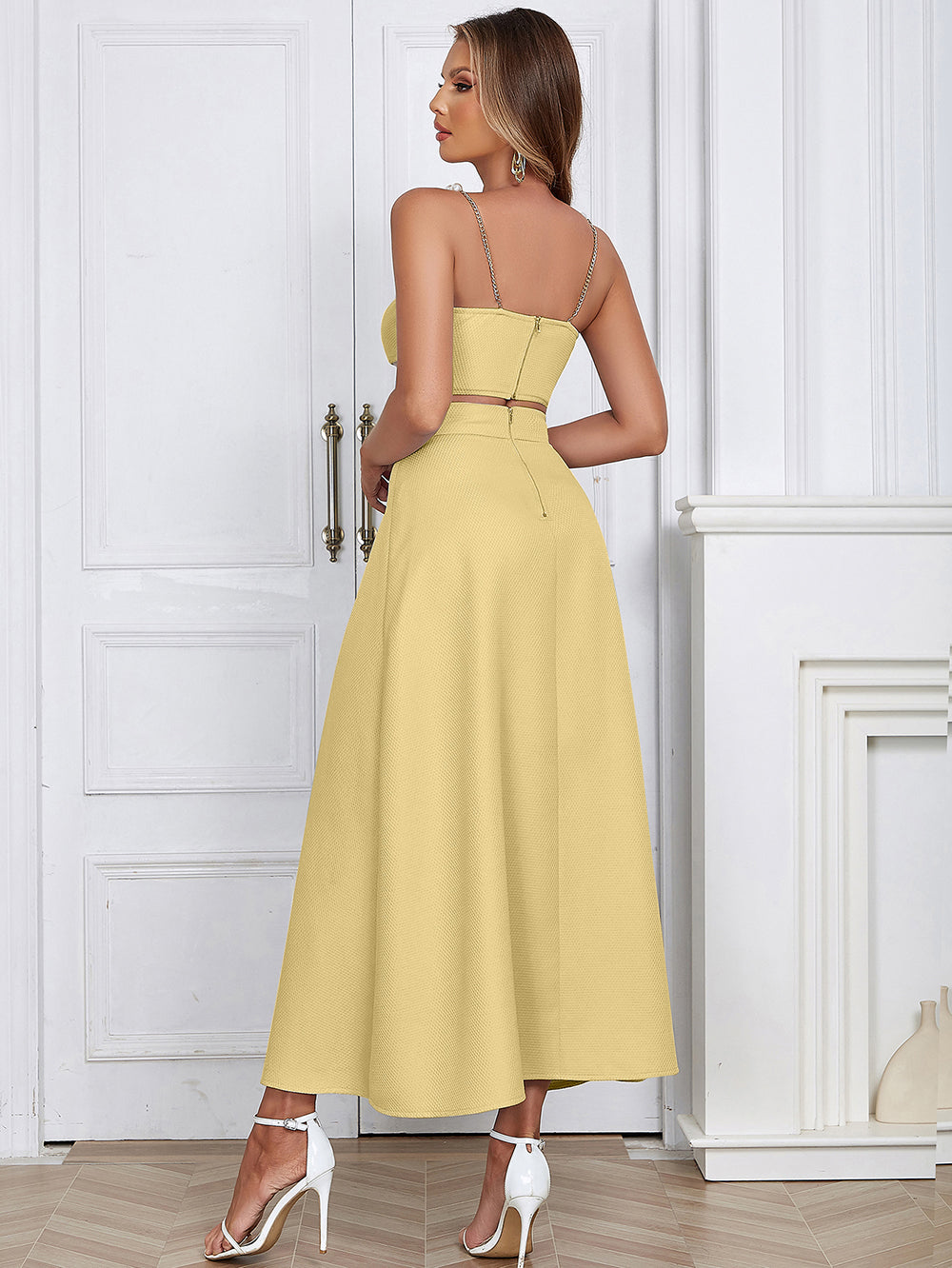 Light Yellow Bodycon Set HB02620