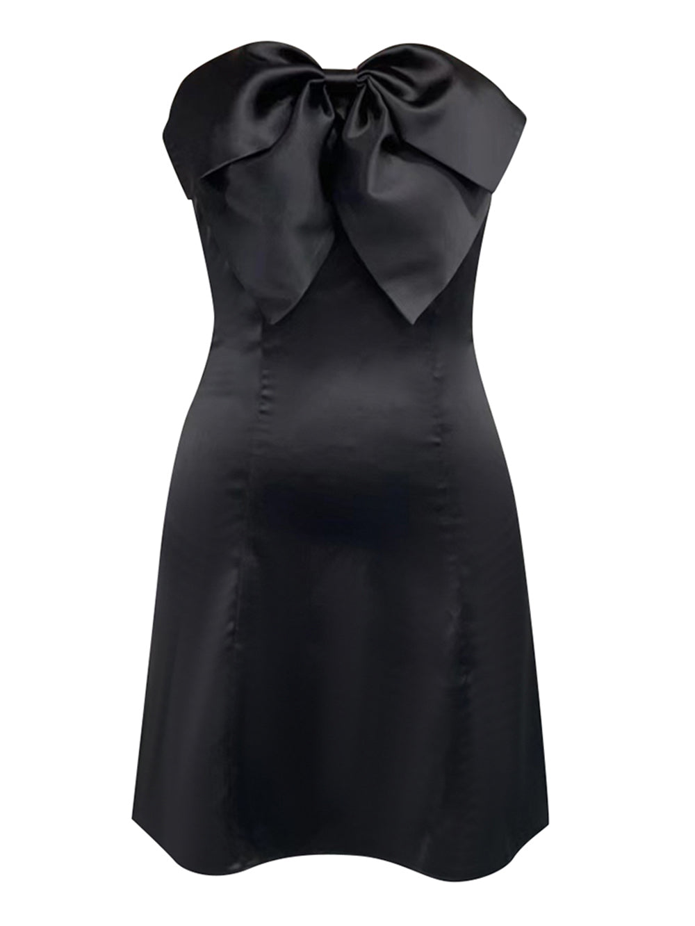 Black Off Shoulder Mini Bow Dress