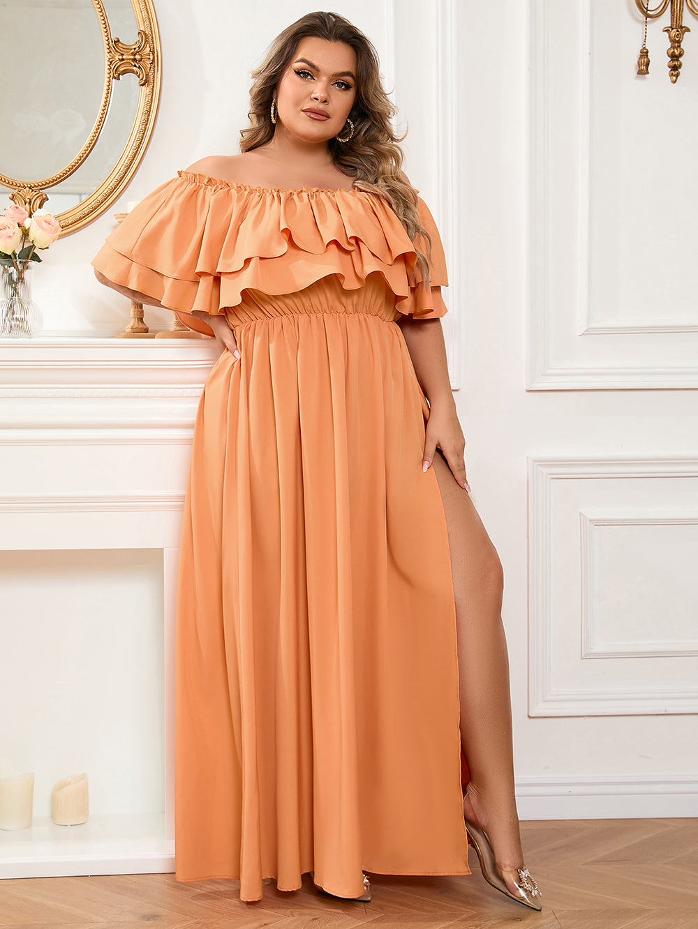 Orange Bodycon Dress HB100211