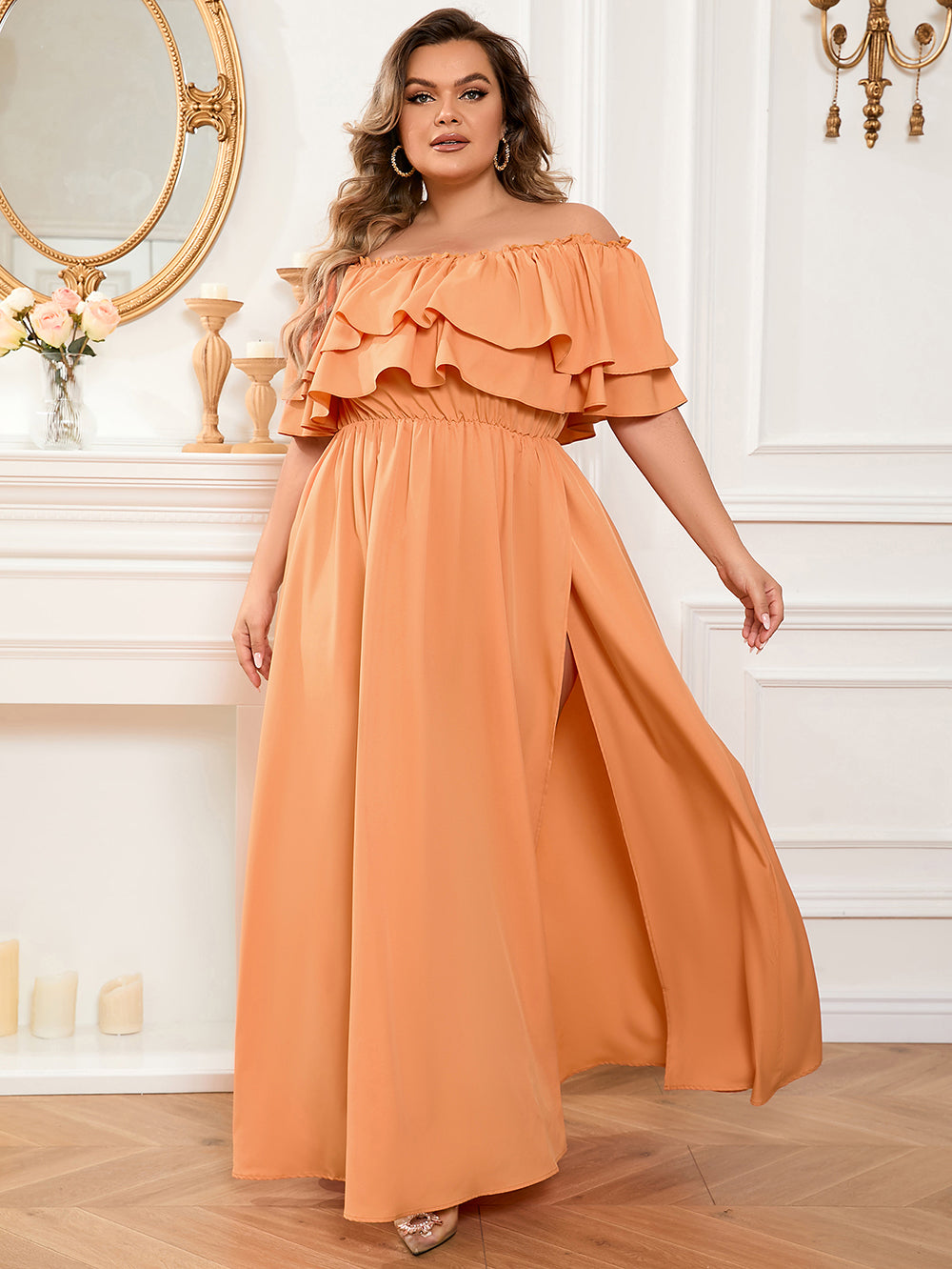 Orange Bodycon Dress HB100211