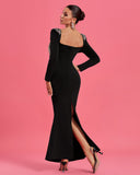 Low-Cut Rhinestone Embellished Mermaid Dress