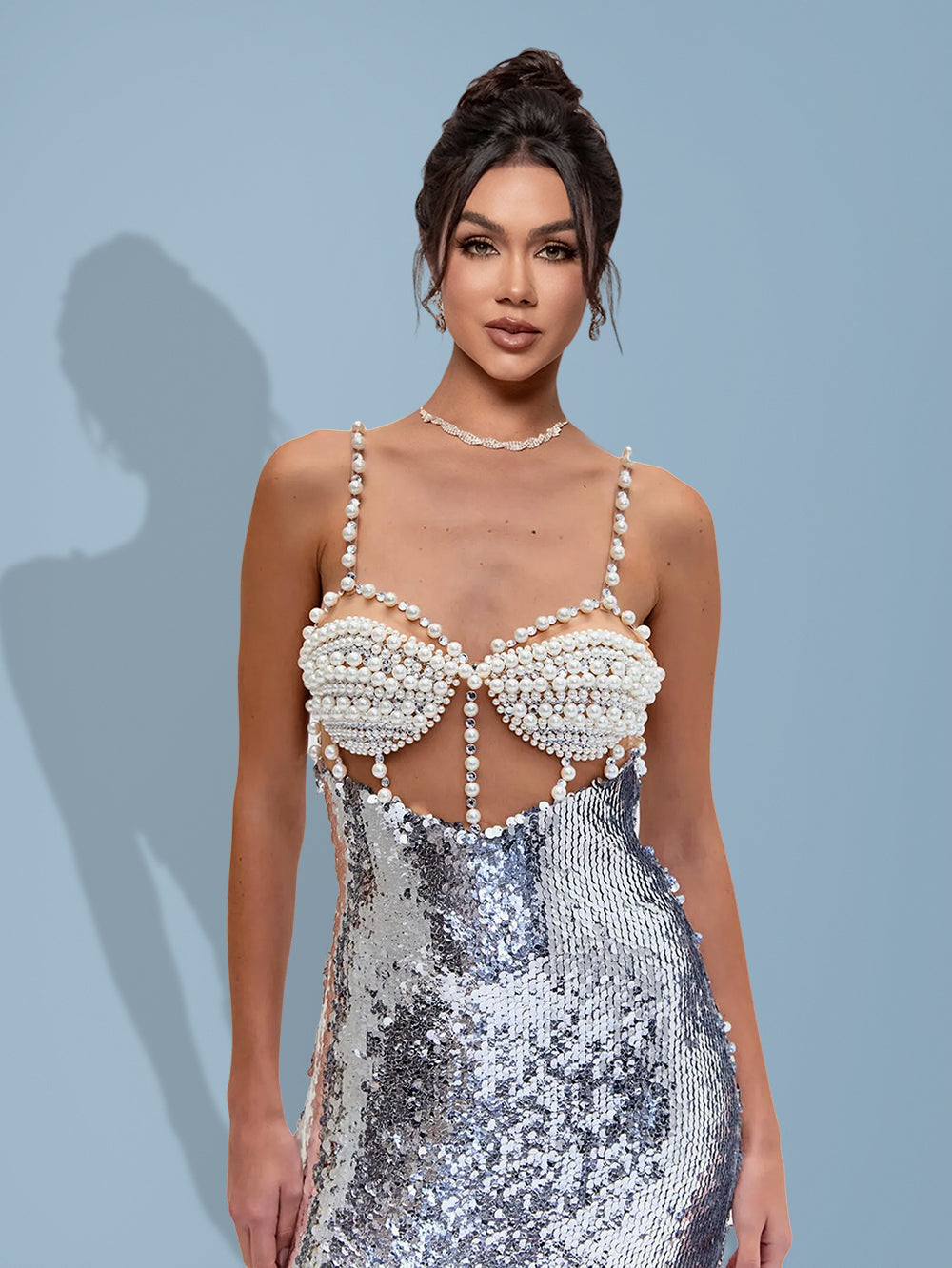 Silver Bandage Dress HL10214