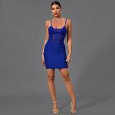 Strappy Sleeveless Mini Mesh Bandage Dress